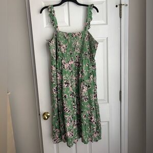 Torrid Green and Pink Floral Dress